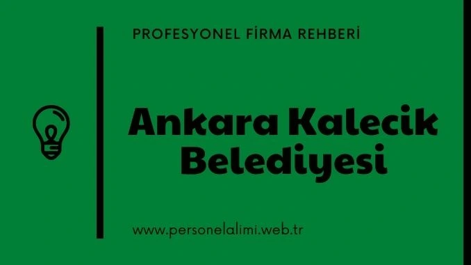 Ankara Kalecik Belediyesi Personel Alımı