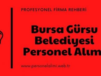 Bursa Gürsu Belediyesi Personel Alımı
